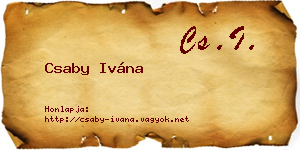 Csaby Ivána névjegykártya