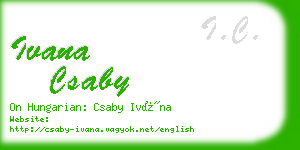 ivana csaby business card